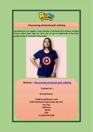 discovering wholesale girls clothing
