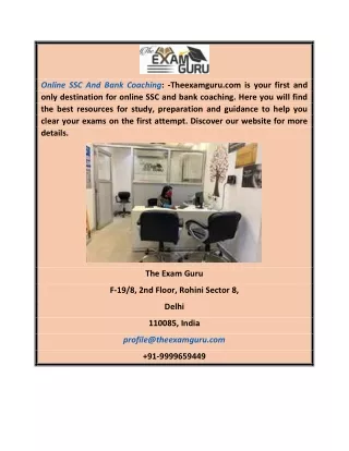 Online Ssc and Bank Coaching Theexamguru.com