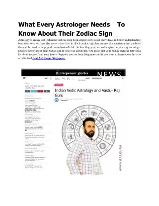 What Every Astrologer Needs To Know About Their Zodiac Sign