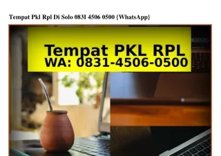 tempat pkl rpl di solo 083i 4506 0500 whatsapp
