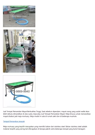 jual tempat pemandian mayat berkualitas tinggi