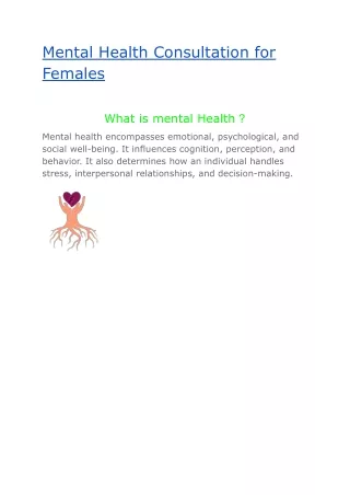 Mental Health Consultation for Females