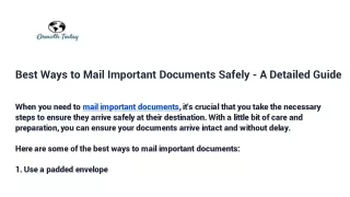 best ways to mail important documents safely a detailed guide
