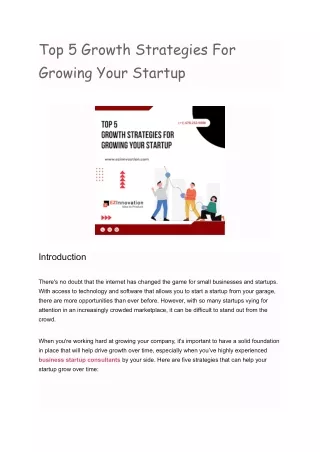 Top 5 Growth Strategies For Growing Your Startup