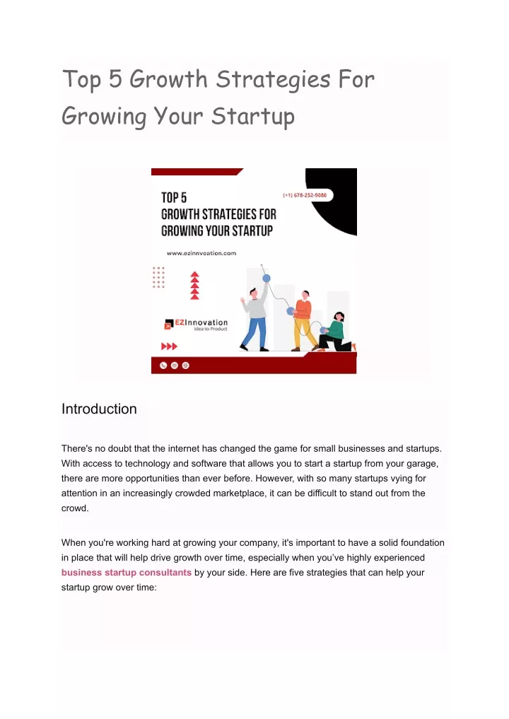 top 5 growth strategies for growing your startup