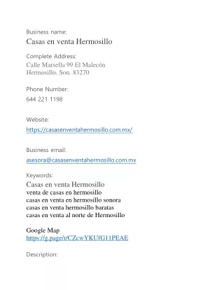 Casas en venta Hermosillo