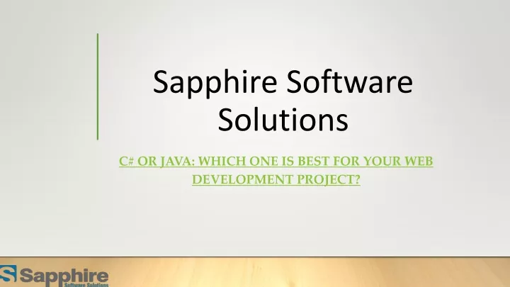 sapphire software solutions