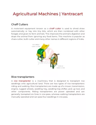 Buy Agriculture Machine Online at Offer Price in India