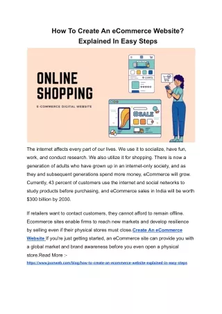 how to create an ecommerce website explained