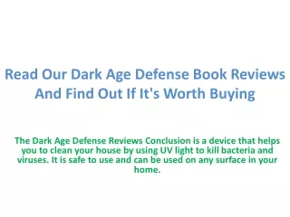 Read Our Dark Age Defense Book Reviews And