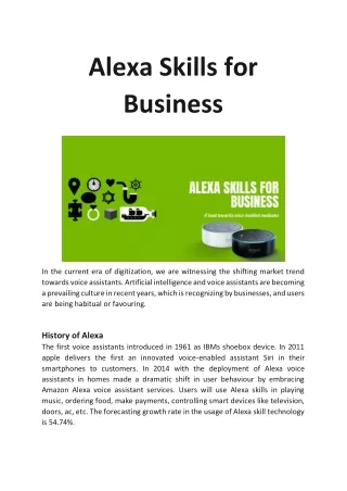 Benefits of Alexa to Business Entities