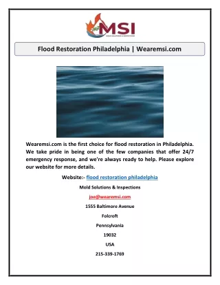 flood restoration philadelphia wearemsi com