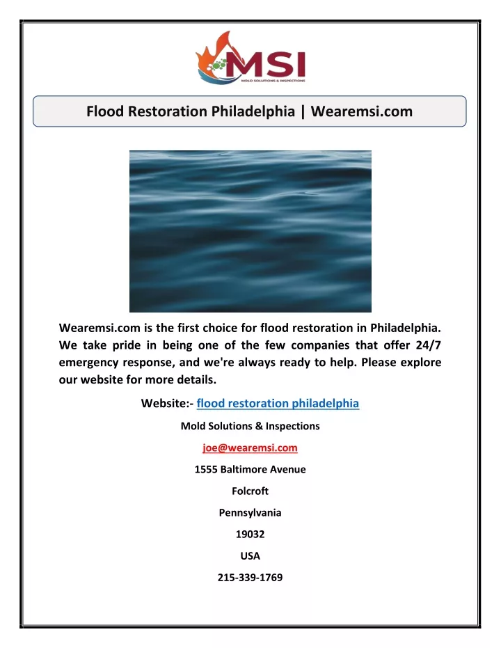 flood restoration philadelphia wearemsi com