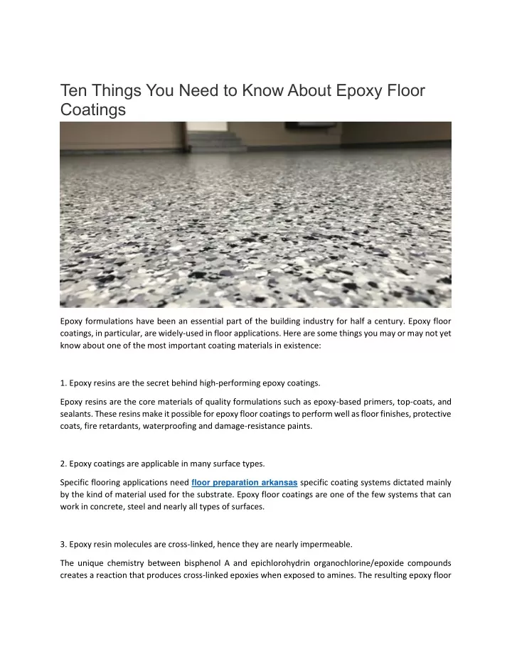 ten things you need to know about epoxy floor