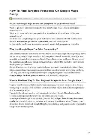how to find targeted prospects on google maps