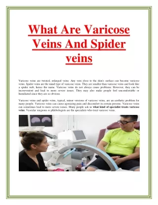 What Are Varicose Veins And Spider veins 1