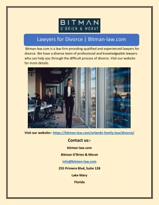 Lawyers for Divorce | Bitman-law.com
