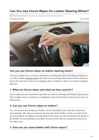 realretroresearch.com-Can You Use Clorox Wipes On Leather Steering Wheel
