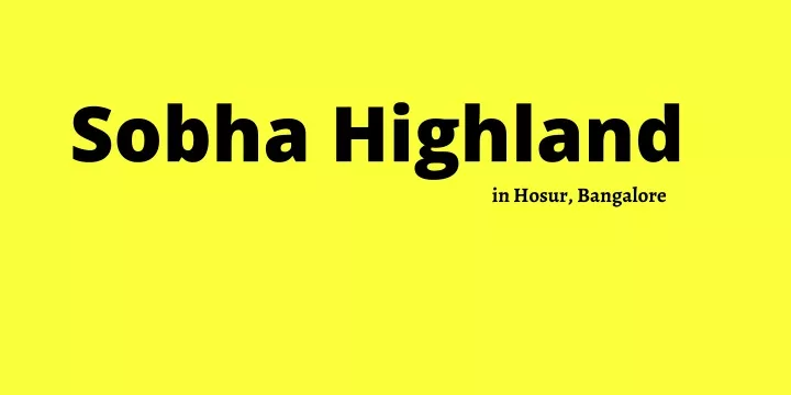 sobha highland