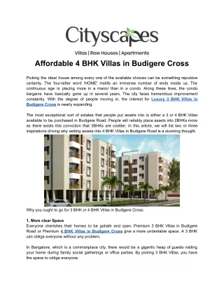 affordable 4 bhk villas in budigere cross