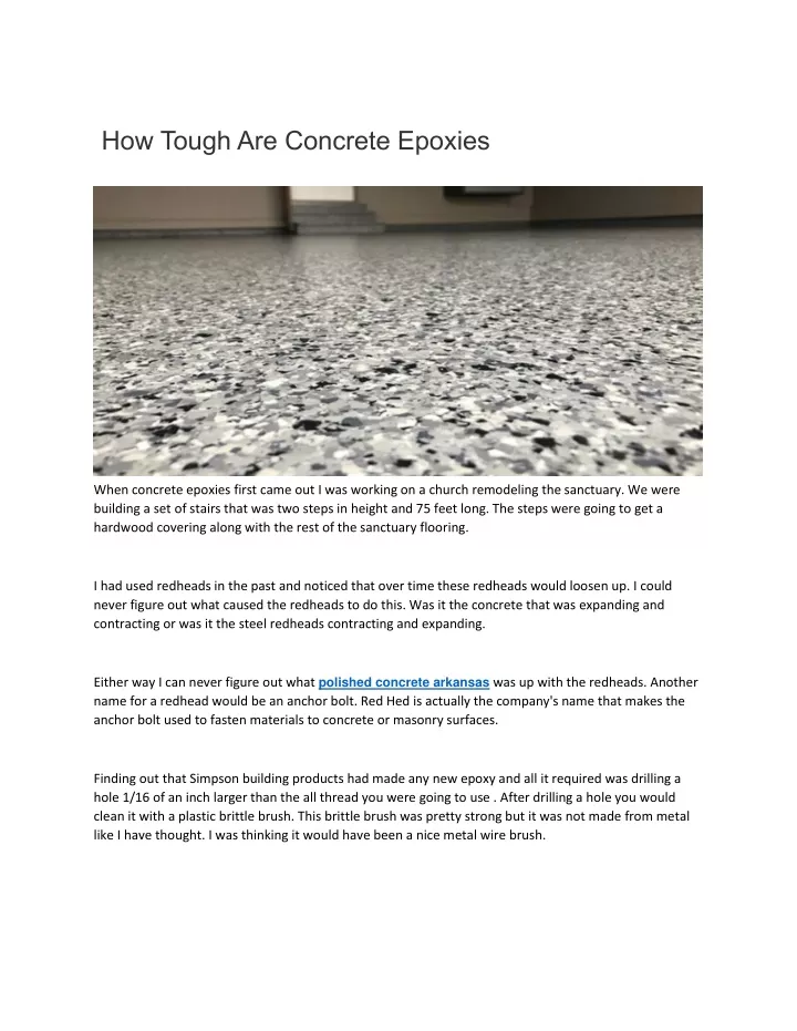how tough are concrete epoxies