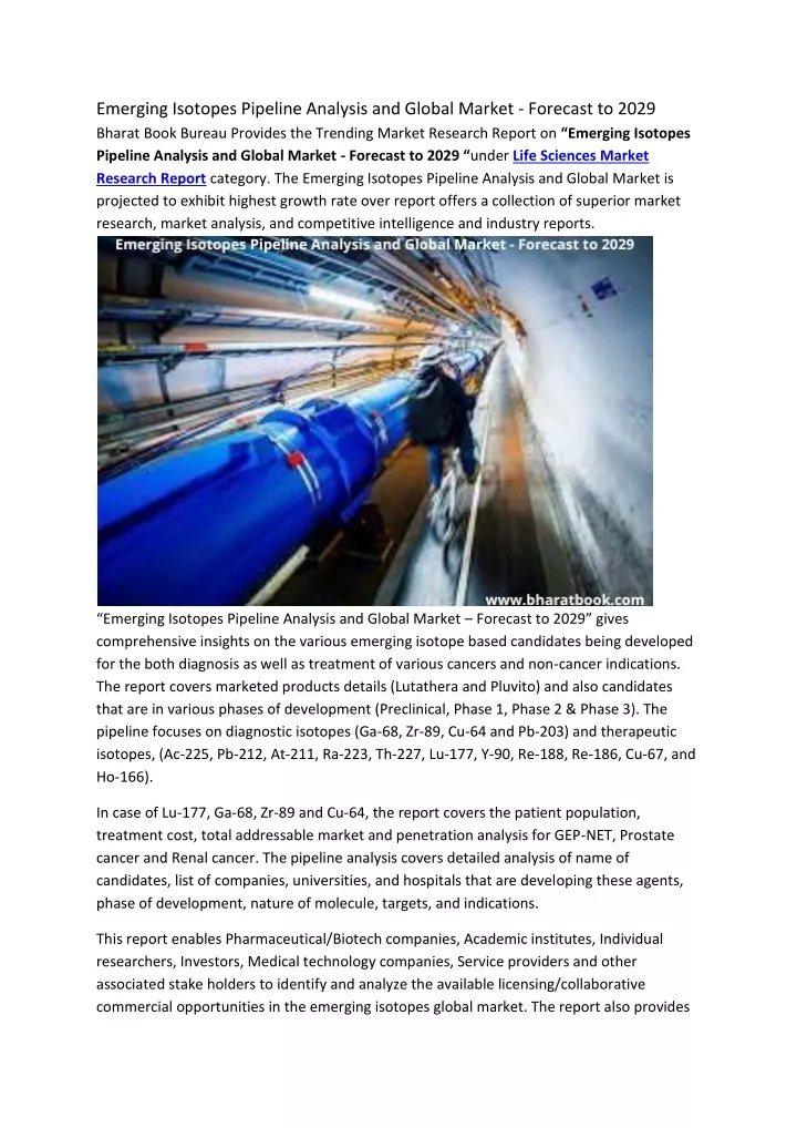 emerging isotopes pipeline analysis and global