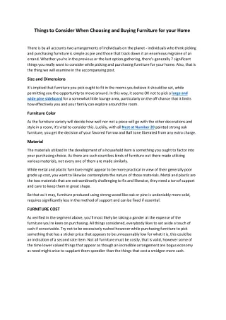 things to consider when choosing and buying