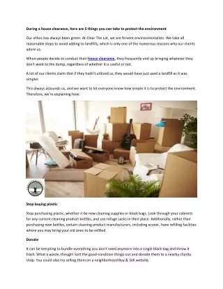 during a house clearance here are 5 things
