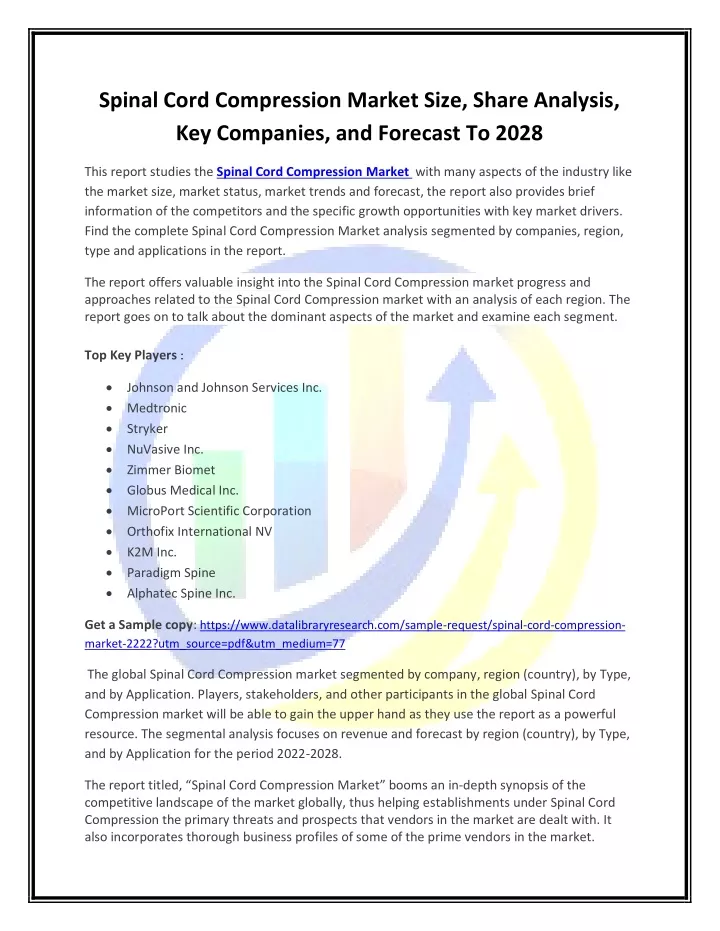 spinal cord compression market size share