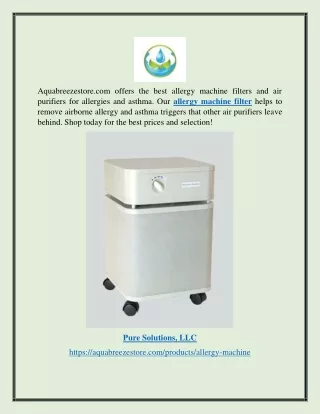 Allergy Machine Filter | Aquabreezestore.com