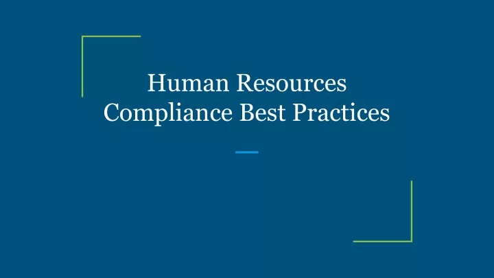 human resources compliance best practices