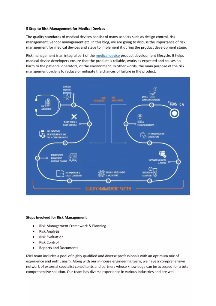 5 step to risk management for medical devices