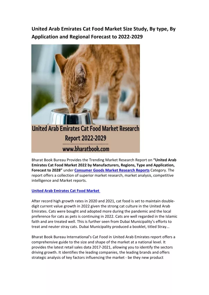 united arab emirates cat food market size study