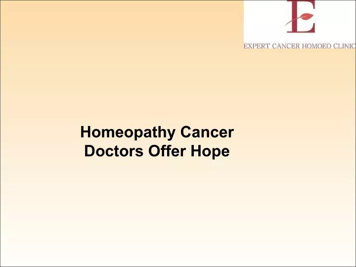 homeopathy cancer doctors offer hope