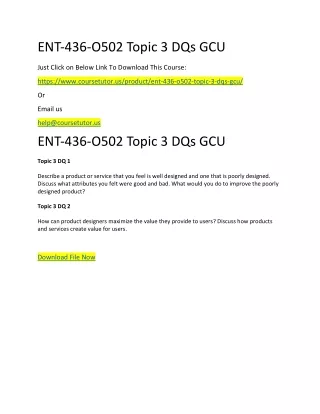 ent 436 o502 topic 3 dqs gcu
