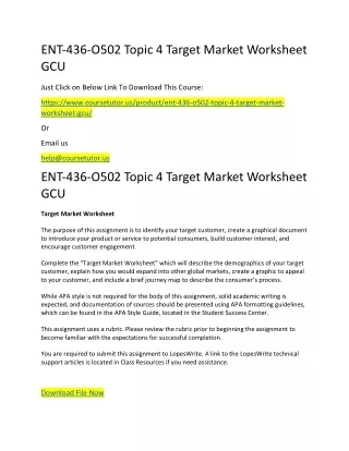 ent 436 o502 topic 4 target market worksheet gcu