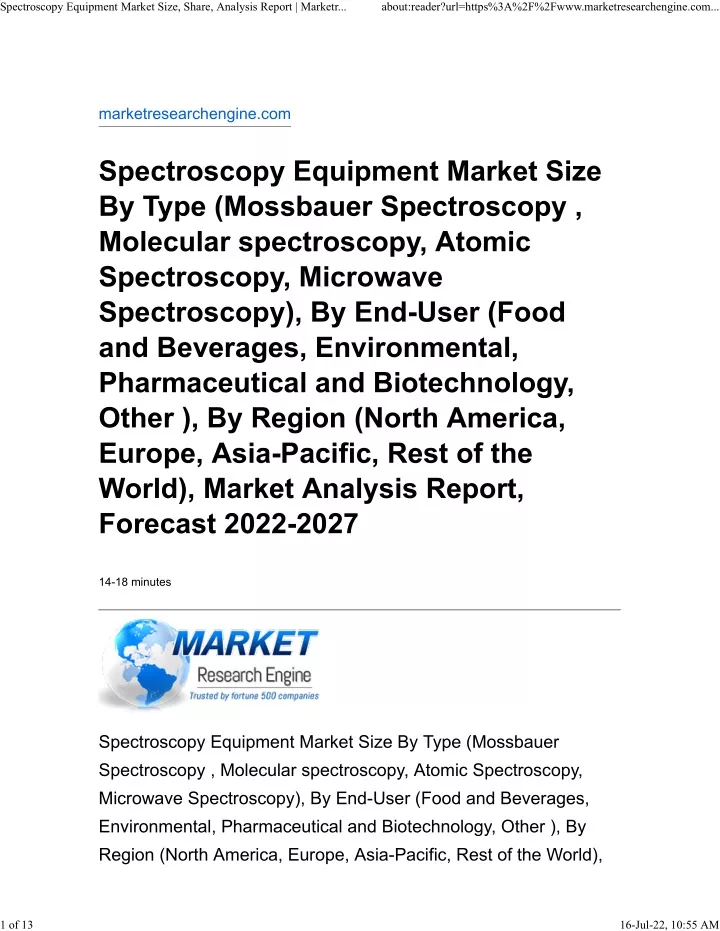 spectroscopy equipment market size share analysis