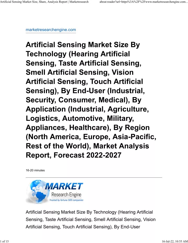 artificial sensing market size share analysis
