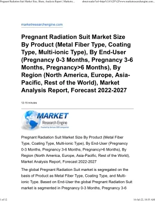 Pregnant Radiation Suit Market