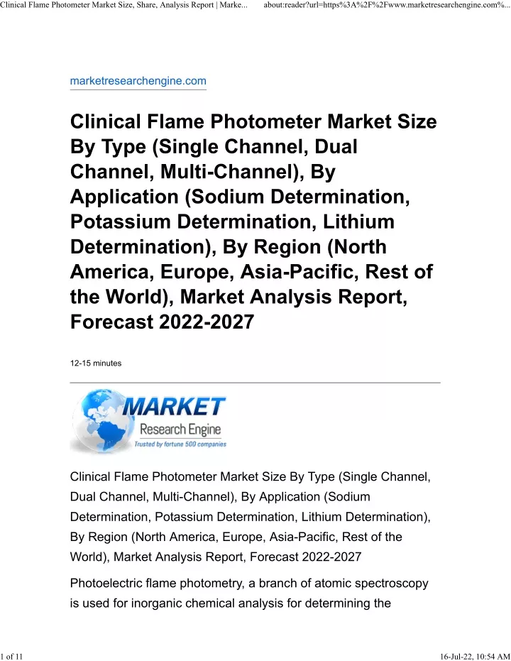 clinical flame photometer market size share