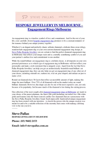bespoke jewellery in melbourne engagement rings