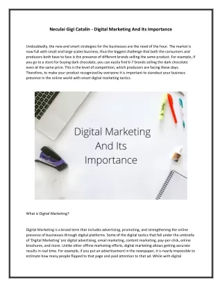 Neculai Gigi Catalin - Digital Marketing And Its Importance