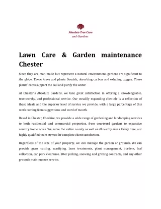 Lawn Care & Garden maintenance Chester