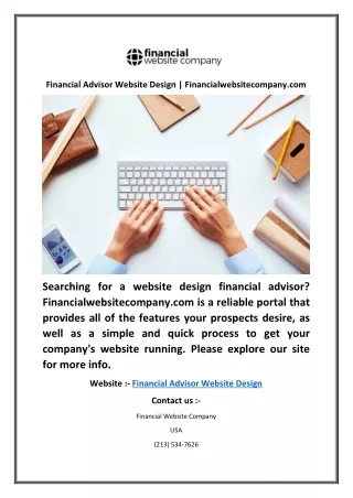 Financial Advisor Website Design | Financialwebsitecompany.com