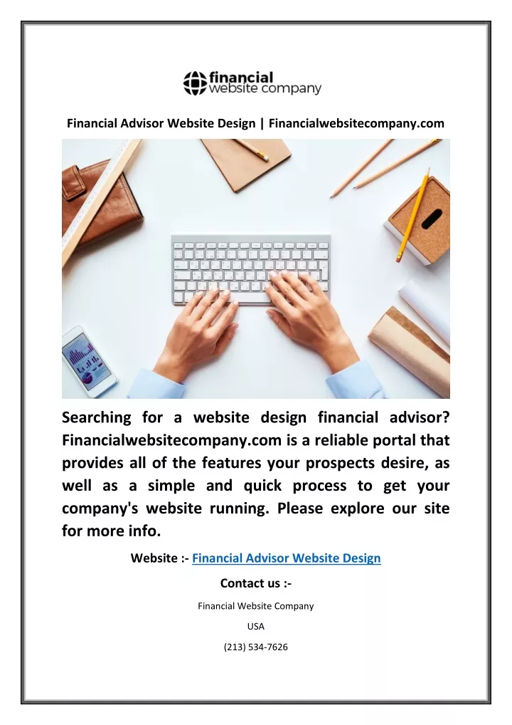 financial advisor website design