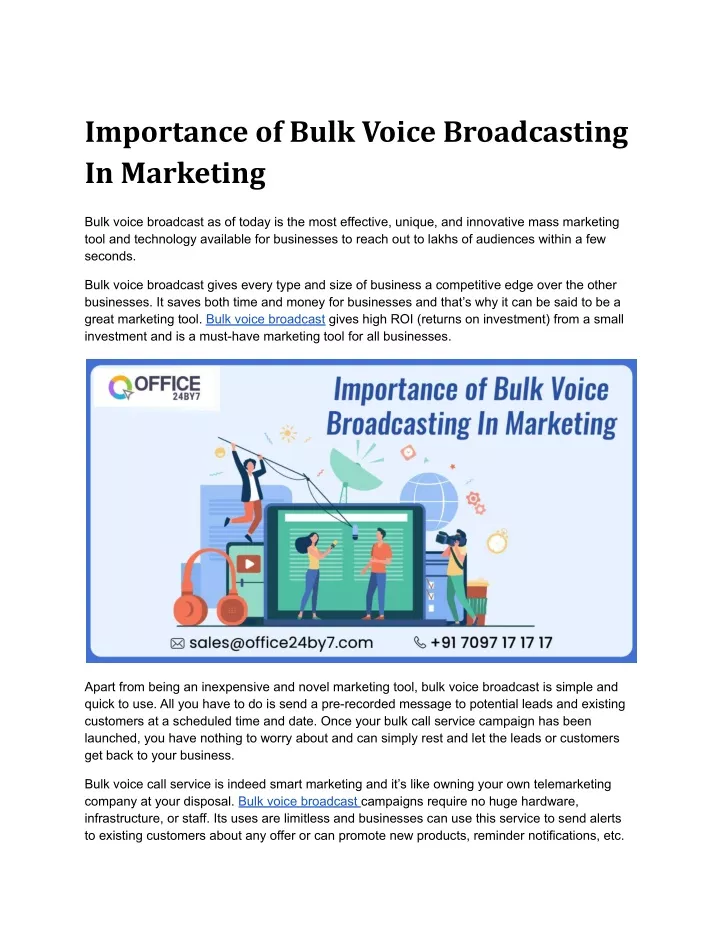 importance of bulk voice broadcasting in marketing