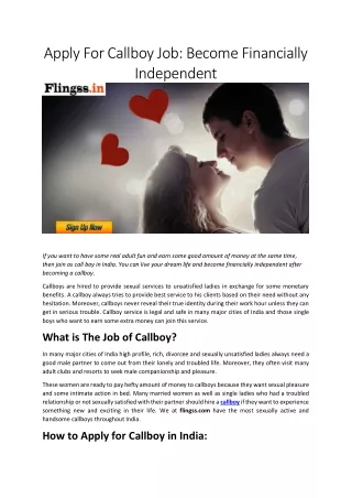 Apply For Callboy Job- Become Financially Independent (1)