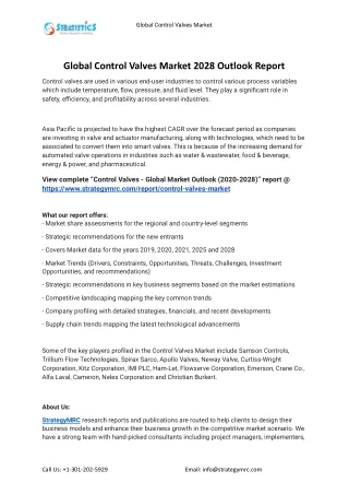 global control valves market