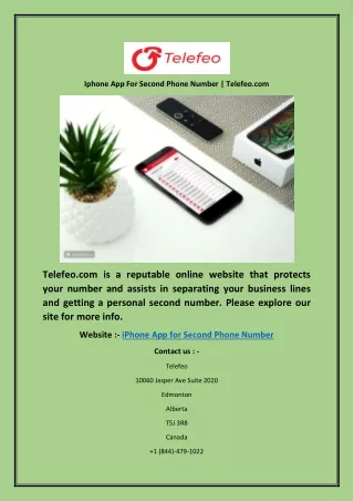 Iphone App For Second Phone Number | Telefeo.com
