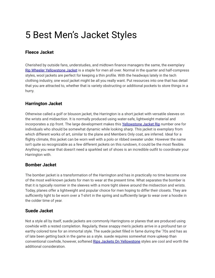 5 best men s jacket styles